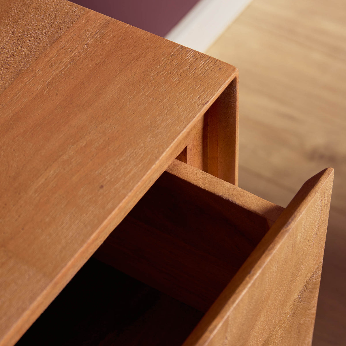 Floating TV Unit – Mango Wood, Handleless, Natural Colour – Ambiance | Starfurn