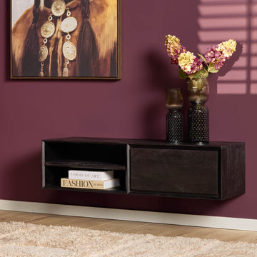 TV Cabinet – Wall-Mounted, Mango Wood, Modern Design – Ambiance | Starfurn