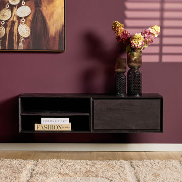 TV Cabinet – Wall-Mounted, Mango Wood, Modern Design – Ambiance | Starfurn