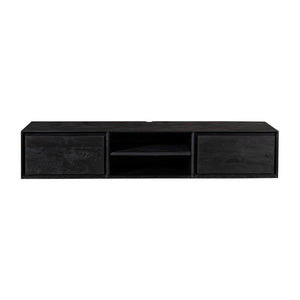 TV-Möbel - Mangoholz Schwarz, Grifflose Schubladen, Schwebendes Design, 160 cm – Ambiance | Starfurn