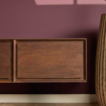 TV-Möbel - Mangoholz Braun, Grifflose Schubladen, Schwebendes Design, 160 cm – Ambiance | Starfurn