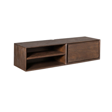 TV-Möbel - Mangoholz Braun, Grifflose Lade, Schwebendes Design, 120 cm – Ambiance | Starfurn