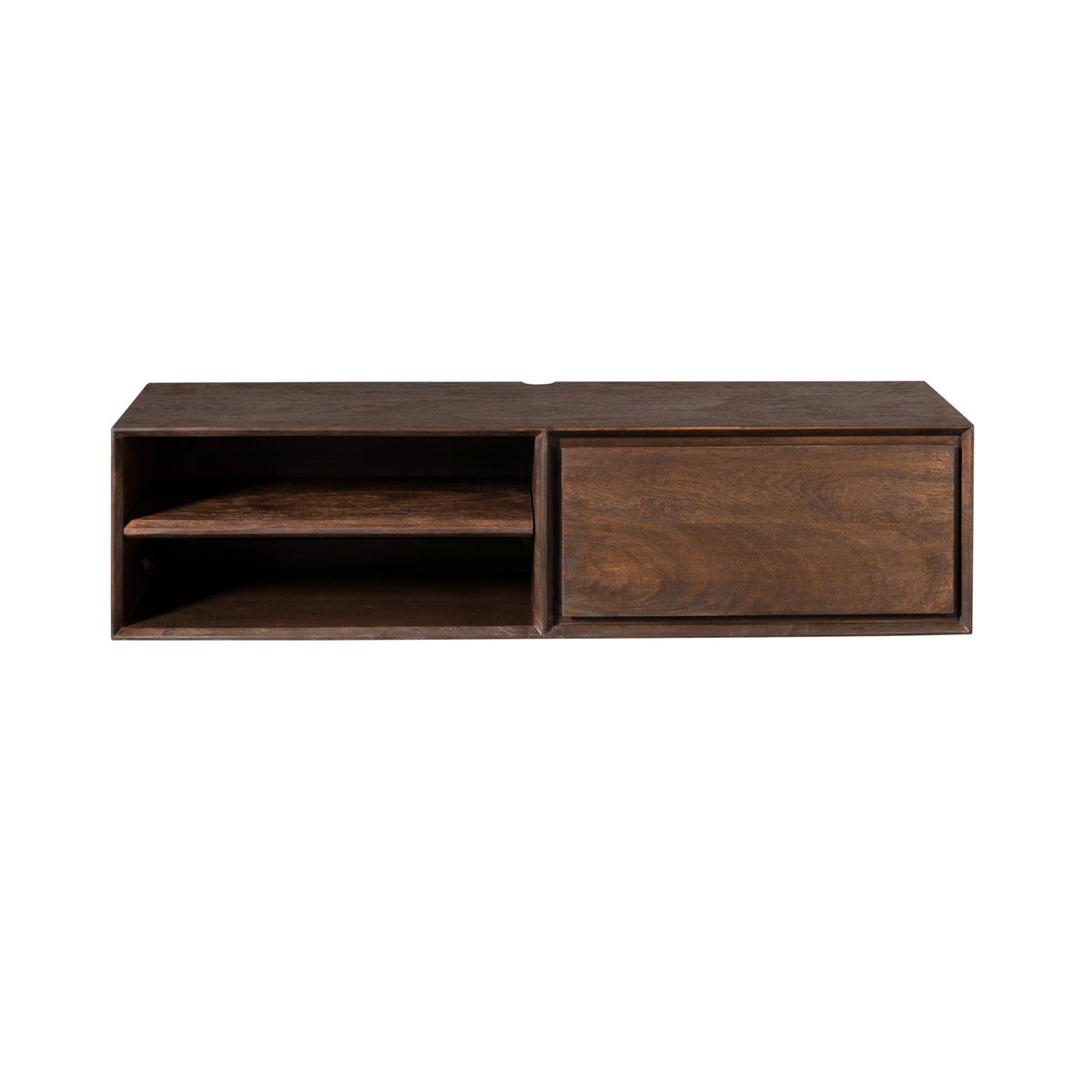 TV-Möbel - Mangoholz Braun, Grifflose Lade, Schwebendes Design, 120 cm – Ambiance | Starfurn