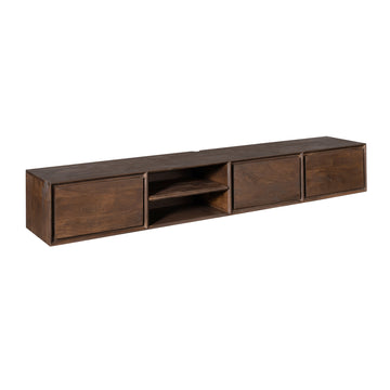 TV-Möbel - Mangoholz Braun, Grifflose Schubladen, Schwebendes Design, 200 cm – Ambiance | Starfurn