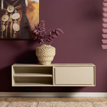TV-Möbel - Mangoholz Sand, Grifflose Lade, Schwebendes Design, 120 cm – Ambiance | Starfurn