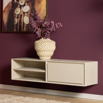 TV-Möbel - Mangoholz Sand, Grifflose Lade, Schwebendes Design, 120 cm – Ambiance | Starfurn