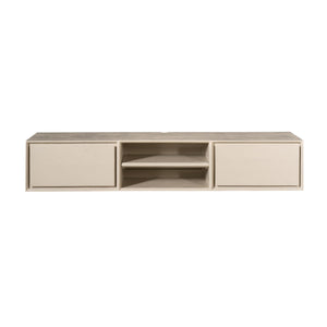 TV-Möbel - Mangoholz Sand, Grifflose Schubladen, Schwebendes Design, 160 cm – Ambiance | Starfurn