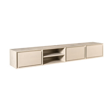 TV-Möbel – Schwebende Wandmontage, Sandfarbene Front, Grifflose Optik, 200 cm - Ambiance | Starfurn
