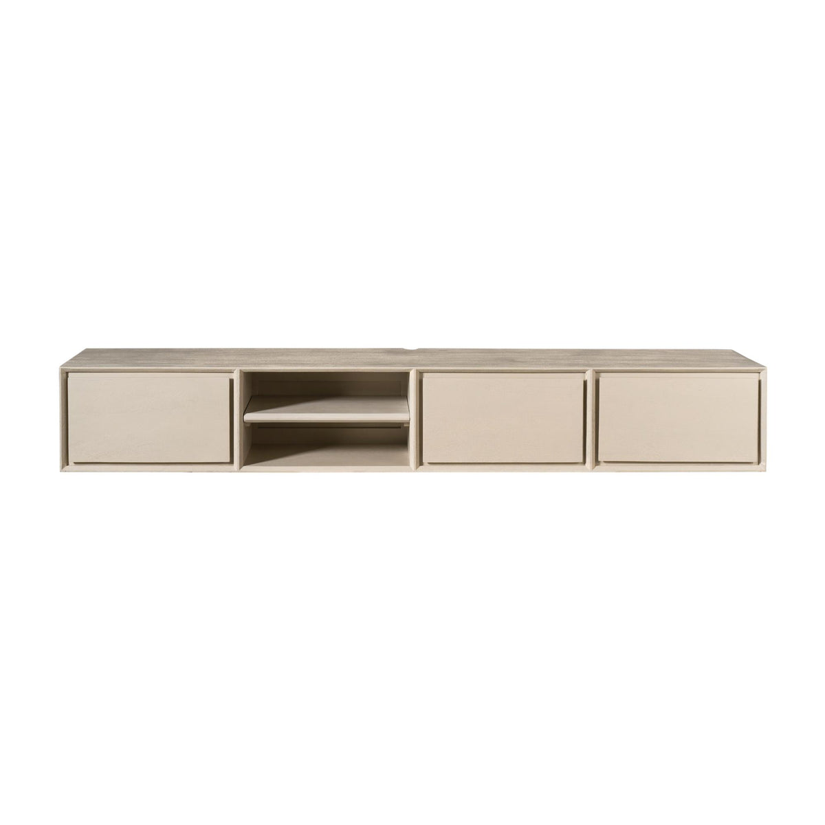 Floating TV Unit – Mango Wood, Sand Finish, Handleless – Ambiance | Starfurn