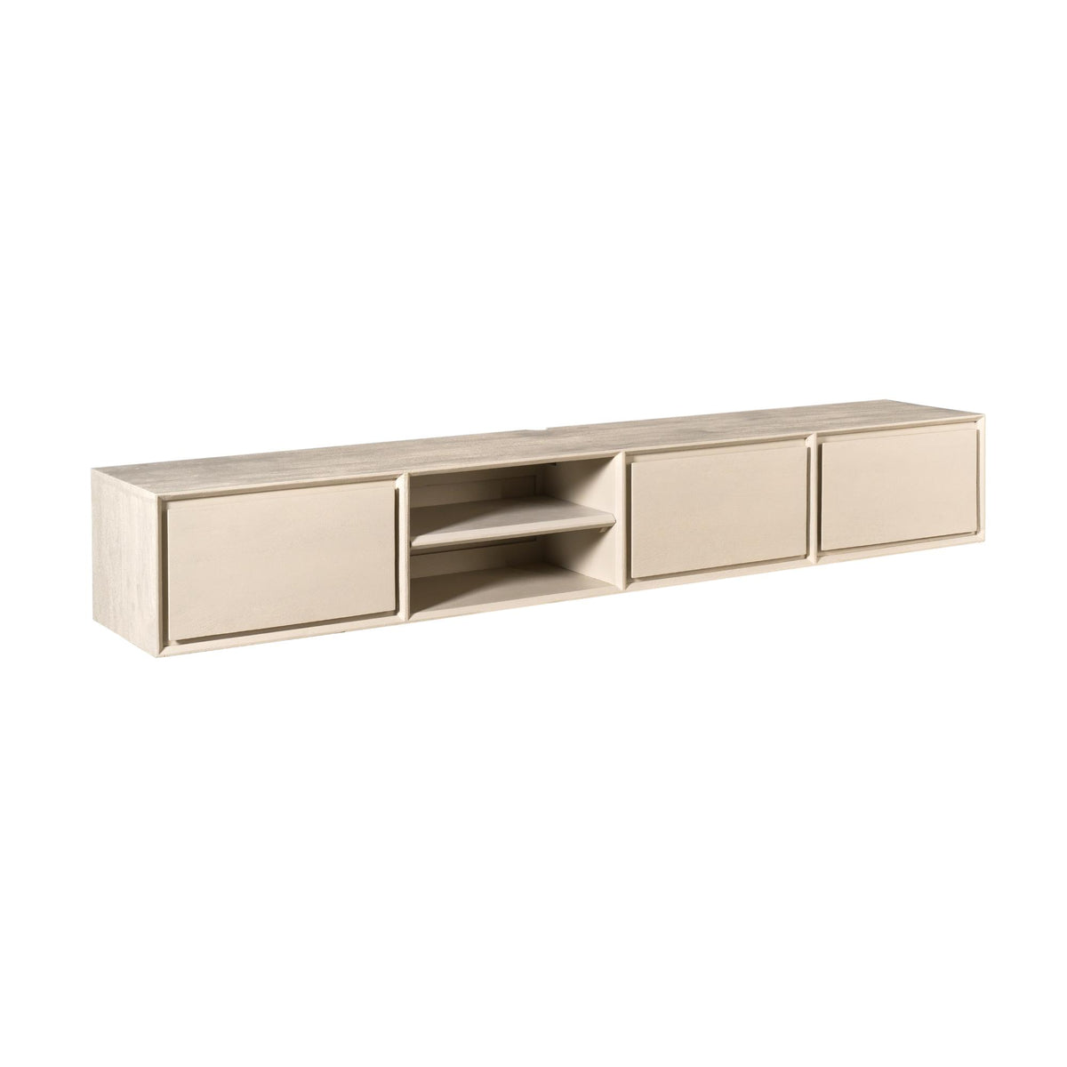 Floating TV Unit – Mango Wood, Sand Finish, Handleless – Ambiance | Starfurn