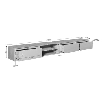 TV Unit – Wall-mounted, Mango Wood, Generous Design – Ambiance | Starfurn