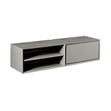 TV-Möbel - Mangoholz Taupe, Grifflose Lade, Schwebendes Design, 120 cm – Ambiance | Starfurn