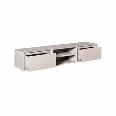 TV Unit – Mango Wood Construction, Wall-Mounted Design, Matte Finish – Ambiance | Starfurn