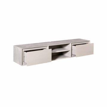 TV-Möbel - Mangoholz Taupe, Grifflose Schubladen, Schwebendes Design, 160 cm – Ambiance | Starfurn