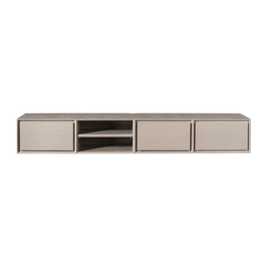 TV-Möbel - Mangoholz Taupe, Grifflose Schubladen, Schwebendes Design, 200 cm – Ambiance | Starfurn