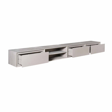 TV-Möbel - Mangoholz Taupe, Grifflose Schubladen, Schwebendes Design, 200 cm – Ambiance | Starfurn