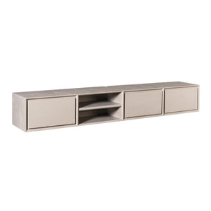TV-Möbel - Mangoholz Taupe, Grifflose Schubladen, Schwebendes Design, 200 cm – Ambiance | Starfurn