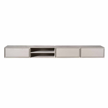 TV-Möbel - Mangoholz Taupe, Grifflose Schubladen, Schwebendes Design, 200 cm – Ambiance | Starfurn