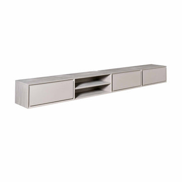 TV-Möbel - Mangoholz Taupe, Grifflose Schubladen, Schwebendes Design, 280 cm – Ambiance | Starfurn