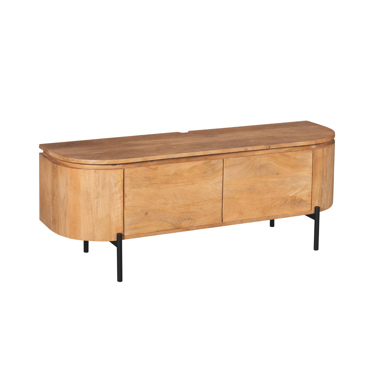 TV Unit – Mango Wood, Metal Frame, Sandblasted Surface – Excellent | Starfurn