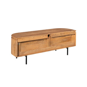 TV Unit – Mango Wood, Metal Frame, Sandblasted Surface – Excellent | Starfurn
