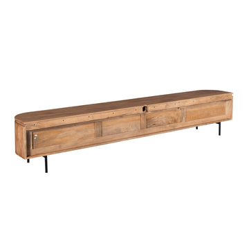 TV-Möbel - Mangoholz Natur, Schwebendes Design, Vier Türen, 200 cm – Excellent | Starfurn