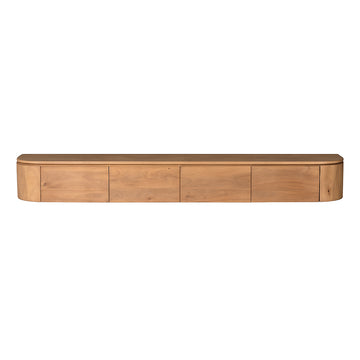 TV-Möbel - Mangoholz Natur, Schwebendes Design, Vier Türen, 200 cm – Excellent | Starfurn