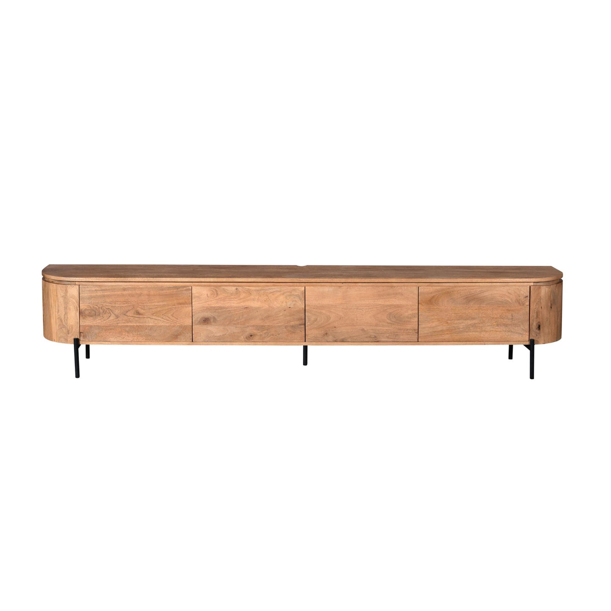 TV-Möbel - Mangoholz Natur, Schwebendes Design, Vier Türen, 240 cm – Excellent | Starfurn