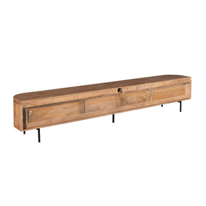 TV-Möbel - Mangoholz Natur, Schwebendes Design, Vier Türen, 240 cm – Excellent | Starfurn