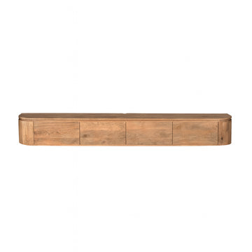 TV-Möbel - Mangoholz Natur, Schwebendes Design, Vier Türen, 240 cm – Excellent | Starfurn
