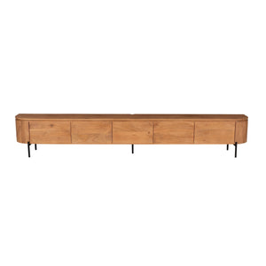TV-Möbel - Mangoholz Natur, Schwebendes Design, Fünf Türen, 280 cm – Excellent | Starfurn