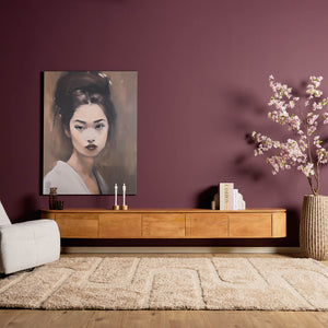 TV-Möbel - Mangoholz Natur, Schwebendes Design, Fünf Türen, 280 cm – Excellent | Starfurn