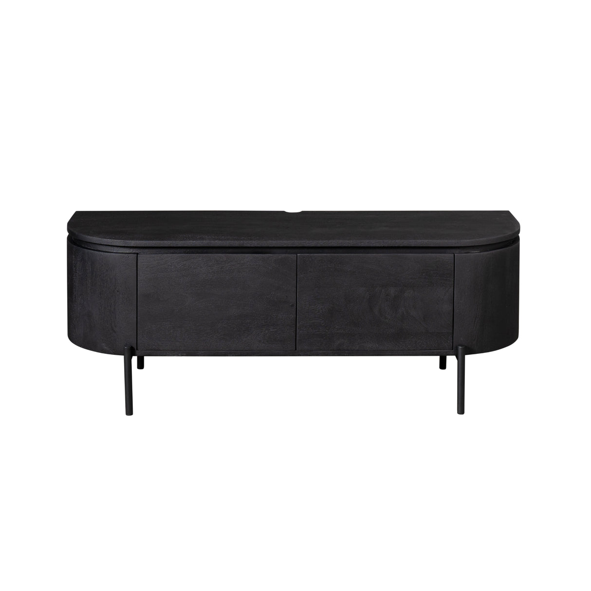 TV-Möbel - Mangoholz Schwarz, Schwebendes Design, Zwei Türen, 120 cm – Excellent | Starfurn