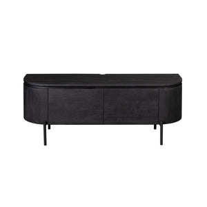 TV-Möbel - Mangoholz Schwarz, Schwebendes Design, Zwei Türen, 120 cm – Excellent | Starfurn