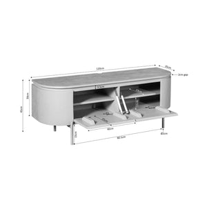 TV-Möbel - Mangoholz Schwarz, Schwebendes Design, Zwei Türen, 120 cm – Excellent | Starfurn