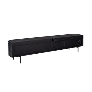 Floating TV Unit – Mango Wood, Black Finish, Four Doors – Excellent | Starfurn
