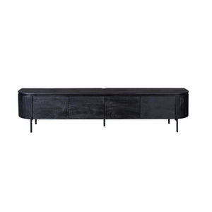 TV cabinet – Mango wood, Black finish, Floating design – Excellent | Starfurn