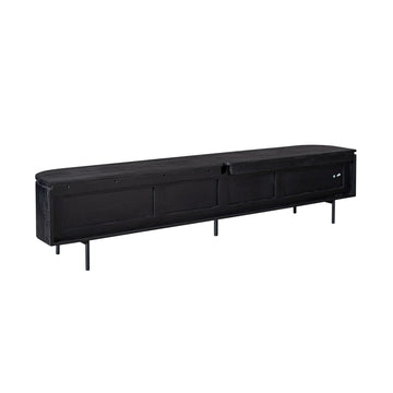 TV-Möbel - Mangoholz Schwarz, Schwebendes Design, Vier Türen, 240 cm – Excellent | Starfurn