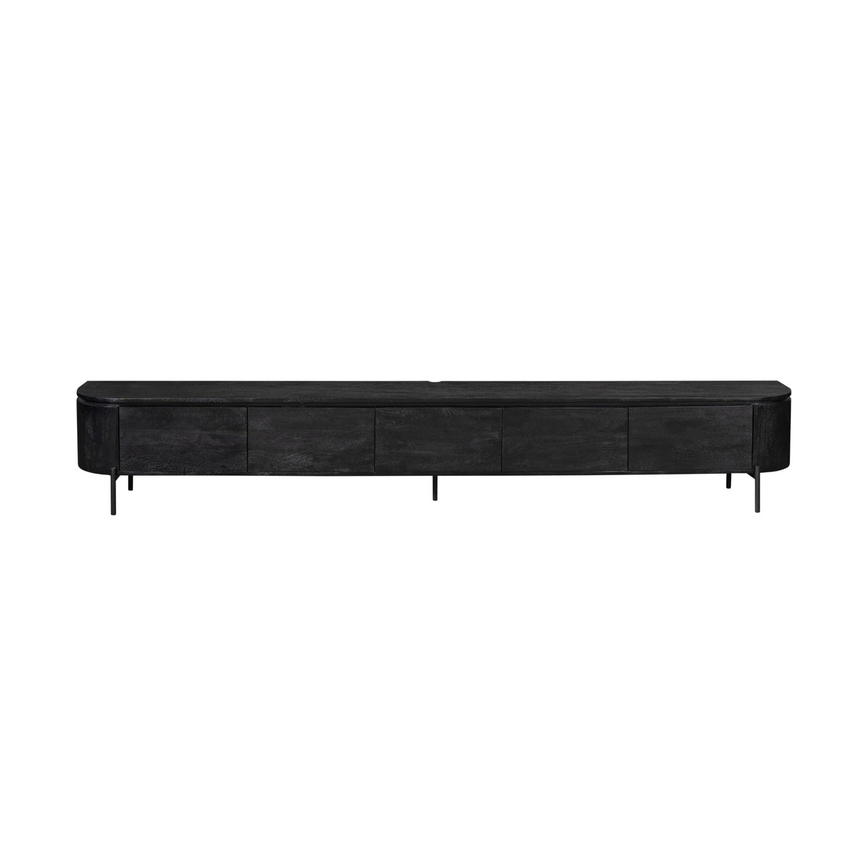 Floating TV Unit – Mango Wood, Black Finish, Five Doors – Excellent | Starfurn