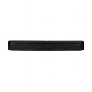 Floating TV Unit – Mango Wood, Black Finish, Five Doors – Excellent | Starfurn