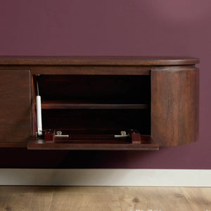 Floating TV Cabinet - Mango Wood, Five Doors, Wall Mounted - Excellent | Starfurn