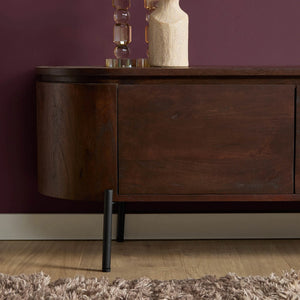 Floating TV Cabinet - Mango Wood, Five Doors, Wall Mounted - Excellent | Starfurn