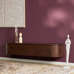 TV-Möbel - Mangoholz Braun, Schwebendes Design, Drei Türen, 160 cm – Excellent | Starfurn
