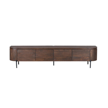 TV-Möbel - Mangoholz Braun, Schwebendes Design, Vier Türen, 240 cm – Excellent | Starfurn