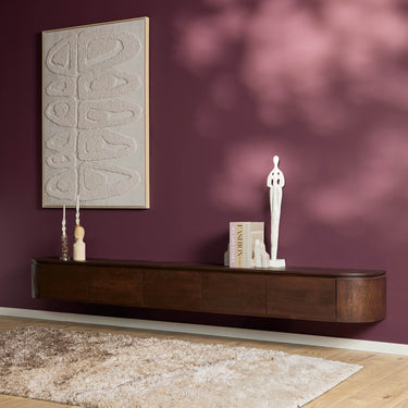 Floating TV Cabinet - Mango Wood, Five Doors, Wall Mounted - Excellent | Starfurn