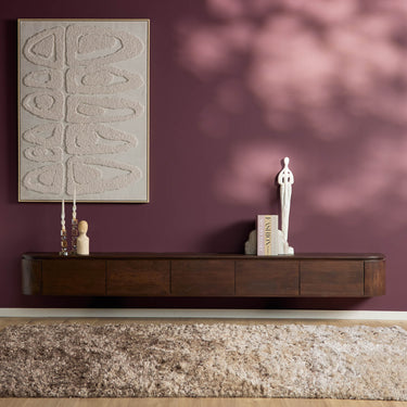 Floating TV Cabinet - Mango Wood, Five Doors, Wall Mounted - Excellent | Starfurn