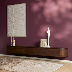 Floating TV Cabinet - Mango Wood, Five Doors, Wall Mounted - Excellent | Starfurn