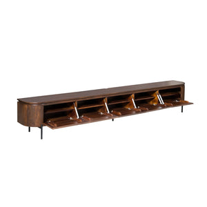 Floating TV Cabinet - Mango Wood, Five Doors, Wall Mounted - Excellent | Starfurn
