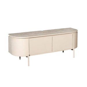 TV Unit – Mango Wood, Sand Color, Floating Design – Excellent | Starfurn