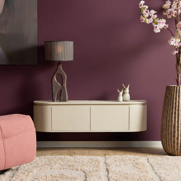 TV-Möbel - Mangoholz Sand, Schwebendes Design, Zwei Türen, 120 cm – Excellent | Starfurn